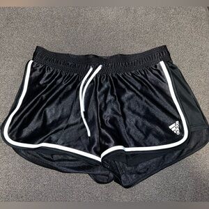 Adidas Black Athletic Shorts with White Trim